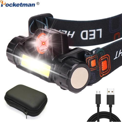 12000LM XPE+COB Headlight USB Rechargeable Headlamp Waterproof Head Torch Head Lamp Camping Head Light with Built-in Battery