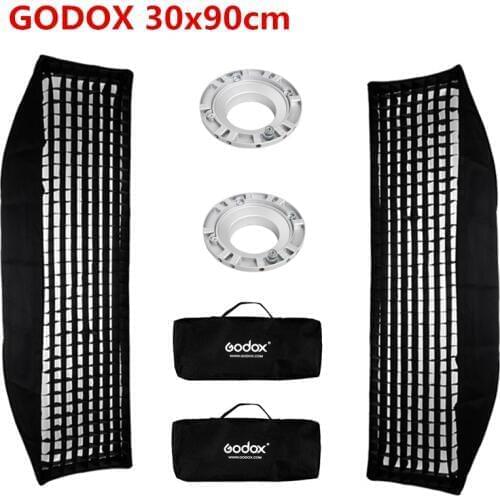 2pcs Godox Softbox 30x120cm With Honeycomb Grid Strip Bowens Mount for Godox DE300 SK400II DE400 Photo Studio Strobe Flash Light