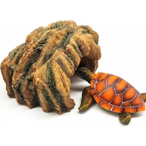 Pet Products Aquarium Decor Cute Pet Turtle Climbing Hill Roof Terrace Floating Island Aquarium Turtle Hide Cave Tree Holes