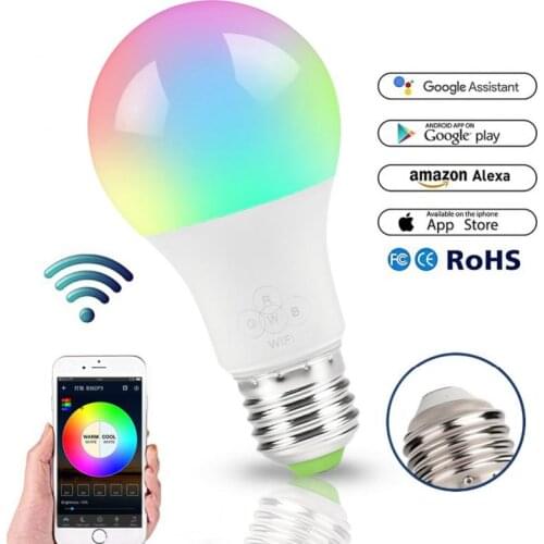 Smart Light Lamp Wifi Bulb 4.5W Color Changing RGB LED Bulb Lighting Lamps APP Remote Compatible Alexa Google Home