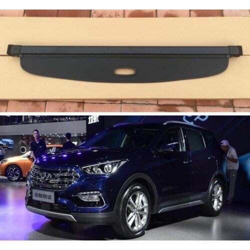 High Quality Rear Trunk Security Screen Privacy Shield Cargo Cover For Hyundai Santa Fe 2017 2018 (Black/Beige)