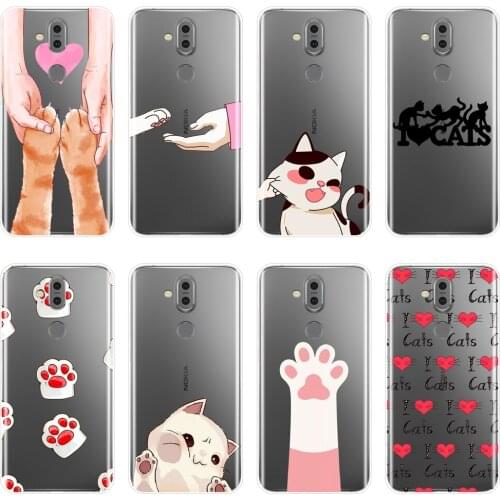 Back Cover For Nokia 7.1 6.1 5.1 3.1 2.1 Heart Cat Kawaii Girl Cute Soft Silicone Phone Case For Nokia 7.1 6.1 5.1 3.1 2.1 Plus