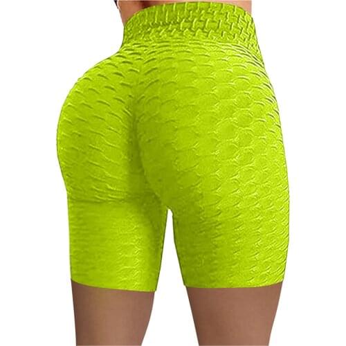Seamless Workout Legging Women Plus Size Wrinkled High Waist Hip Stretch Biker Short Leggings Running Fitness Workout Pants