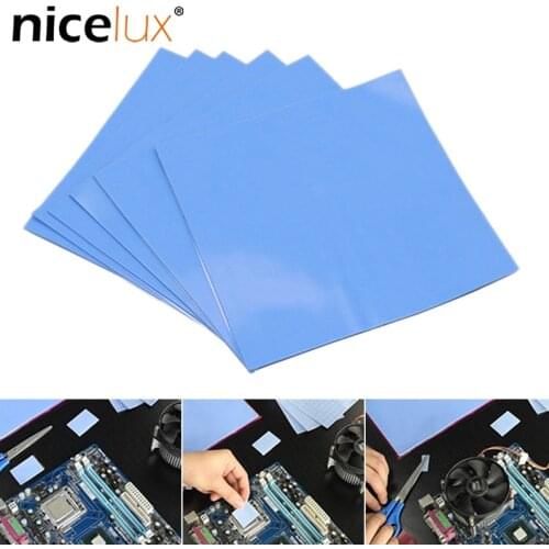 1pcs High-quality Heatsink Cool Blue Conductive Silicone Thermal Pad 100mm*100mm*0.5mm Computer Host Radiator New GPU CPU