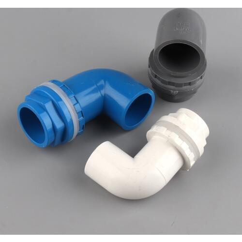 10pcs Fish Tank L Type Drainage Aquarium 90 Degree Elbow Bulkhead Connector 20 25 32mm PVC Pipe Joints Outlet Drain Fitting