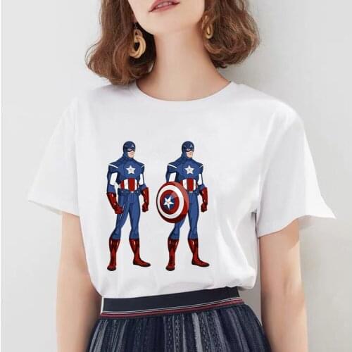 2021 Disney Summer Top Marvel Super Hero Printed Short Sleeved T-shirts Unisex Oversized T Shirt Women Couple Ullzang Streetwear