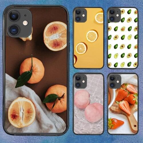 Fruit Avocado Strawberry Phone Case For iphone 11 6 Mini Pro XS Max X XR 7 12 Plus Soft TPU Cover 12Pro 11Pro 12Mini