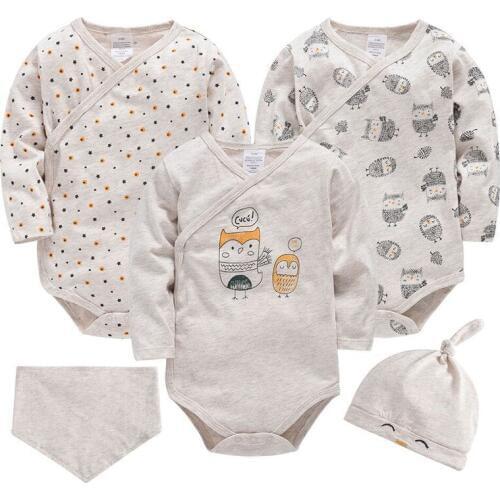 5pcs /4pcs/pack newborn clothes girl baby clothing romper baby infant newborns gift for baby hat bibs new born baby outfit lot