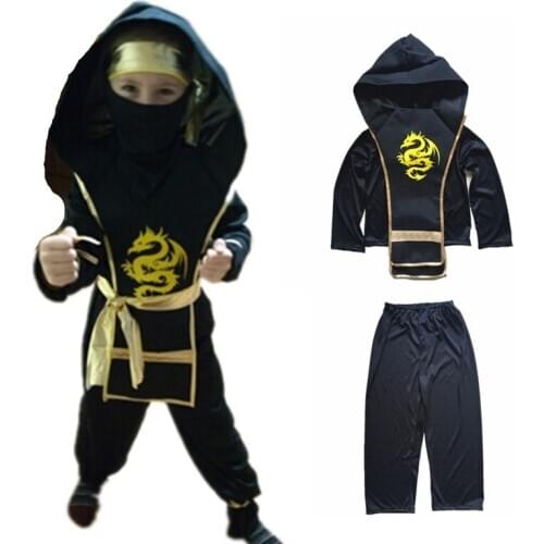 Childrens day Boy Kids Ninja Warrior Stealth Cosplay costume Halloween Christmas birthday party Clothes Ninja Streetwear Suits
