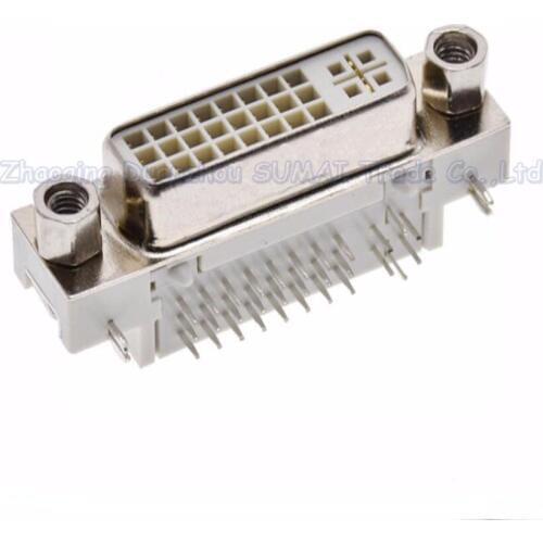 DVI24+5 90 Degree female Connector Jack 24+5 Pin female socket/Plug/jack with screws