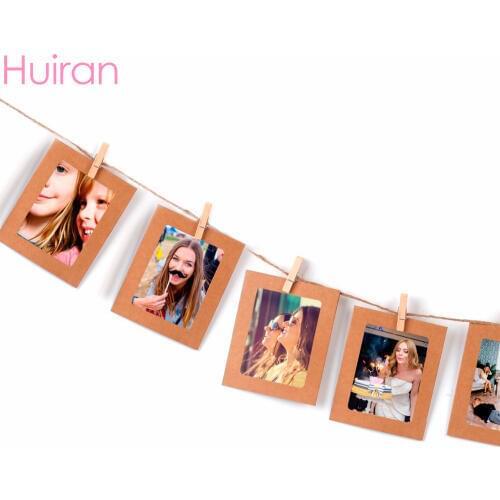 HUIRAN 10pcs Black White Kraft Picture Photo Frame Wedding Party Decor Bedroom Decor Graduation Souvenir Birtthday Party Favors