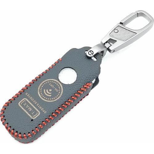 For Yamaha TMAX 530 DX SX motorcycle 2017/2018 Leather Moto Key Cover Case Set 2 Button Key Motorcycle Remote Protect Shell
