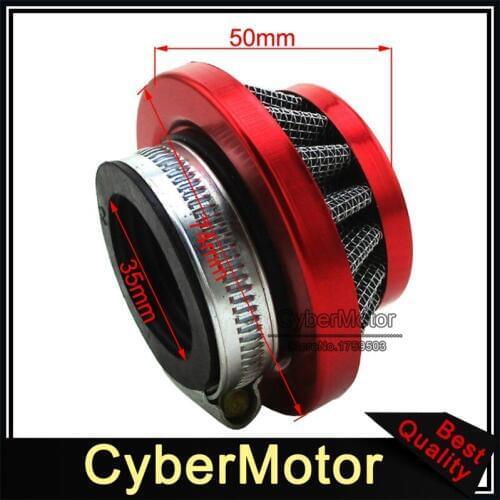 Red 35mm Air Filter Cleander For 50cc 70 90cc 110cc 125cc Dirt Pit Bike ATV Go Kart Buggy Coolster SSR Taotao Sunl Kazuma CRF50