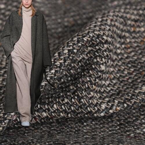 Red Raspberry Grey Colourful Dots Tweed 100%Wool Garment Materials Women Jacket DIY Sewing Cloth Fabrics Tailor Freeshipping