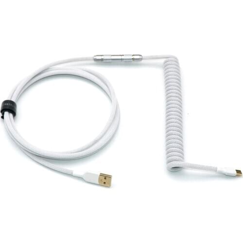 Angitu Customized OB Aviator Double Sleeved Coiled USB to TYPE C Mechanical Keyboard Cable