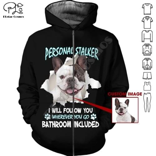 PLstar Cosmos Cute French Bulldog 3D Printed Animal Hoodies Sweatshirts Zip Hooded For Men And Women Casual Streetwear Style-F15