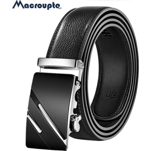 2021leather Quality Automatic Buckle black Belts Cummerbunds cinturon hombre Men Belt Male Genuine Leather Strap Belts For Men