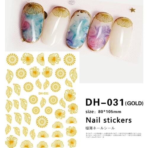 Flowers Nail Art Press On Nails Adhesive Stickers for Nails Decals Manicure Decoration Nails Accessories Decal Nail Sticker