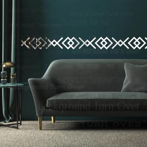 3sets Mirrror Wall Sticker New Year Home Decoration Accessory Decor Christmas Decorations Listello Divider Border Geometric R280