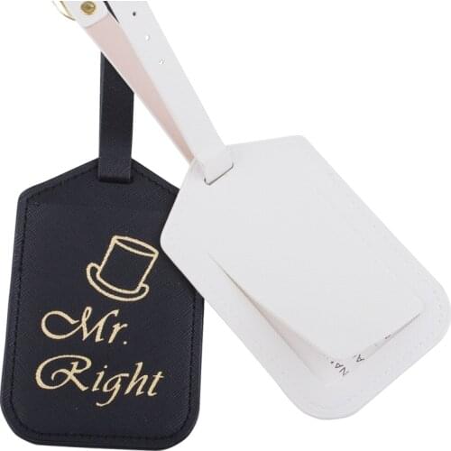 New Leather Suitcase MR Right Luggage Tag Label Bag Pendant Handbag Portable Travel Accessories Name ID Address Tags LT48