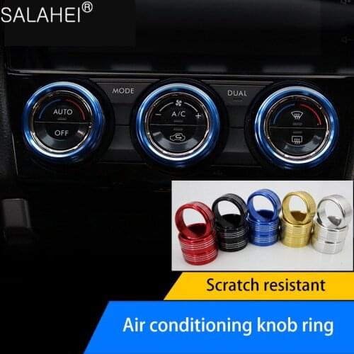 For Subaru Forester XV Air Conditioning Outlet Knob Circle Cover Central Control Strip Sticker Car Decorative Trim Accessories