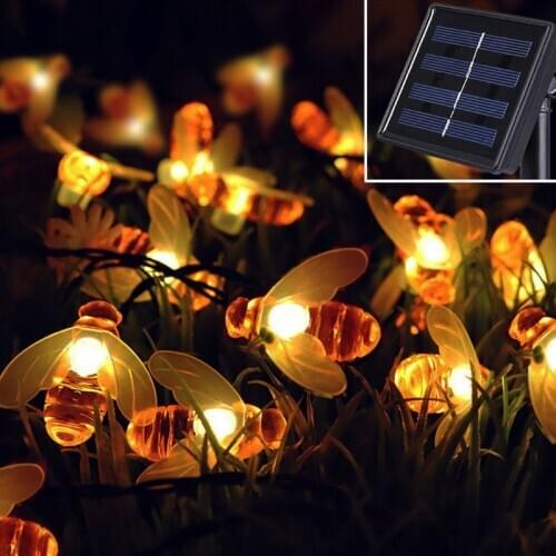 Bee Shaped LED String Lights Battery Operated Christmas Garlands Fairy Lights For Holiday Party Garden Decor