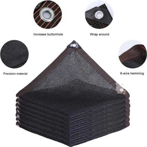 4X8 M Outdoor Black Sun Shelter Mesh Shade Net With Hang Hole For Garden Camping Hiking Greenhouse Car Roof Shade Cover Awning
