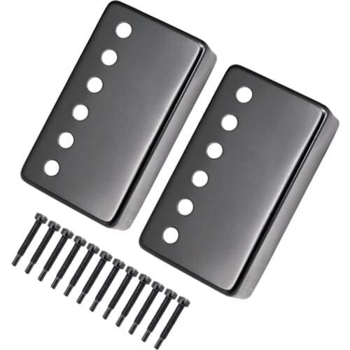 Pack of 2 Brass Humbucker Pickup Covers with Screws for Electric Guitar Replacement