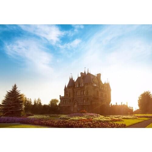 VinylBDS Natural Scenery Studio Background Retro Building Garden Sunny Sky Photographic No Wrinkles Backgrounds For Photo Studio