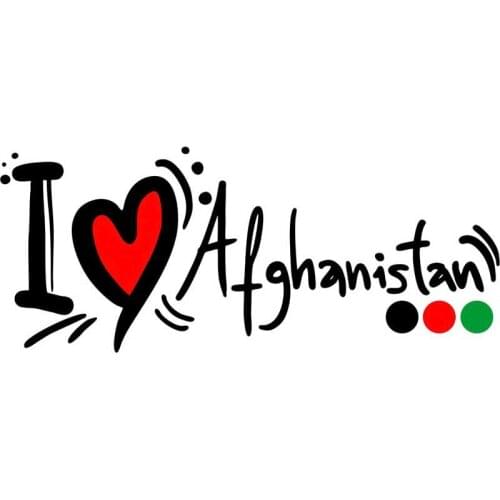 13cm x 5.4cm for I Love Afghanistan Vinyl Car Stickers Surfboard Refrigerator Decals Scratch-Proof Sunscreen Decor