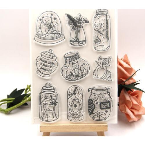 ZFPARTY Bottles French Transparent Clear Silicone Stamp/Seal for DIY scrapbooking/photo album Decorative clear stamp sheets