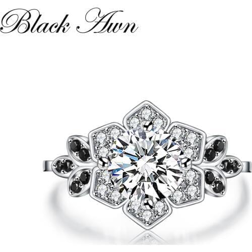 Fashion 925 Sterling Silver Jewelry Trendy Wedding Rings for Women Engagement Ring Luxury Bague Femme Bijoux Anillos Mujer C151