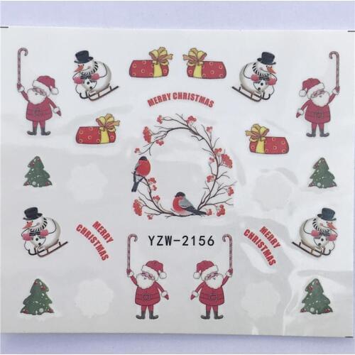 YZWLE Winter Snowflake Christmas Nail Art Water Transfer Stickers Christmas Style Manicure Decal DIY