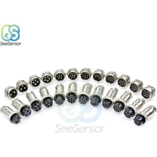 1set GX20 2/3/4/5/6/7/8/9/10/12/14/15 Pin Male + Female 20mm L94-100Y Circular Wire Panel Aviation Connector Socket Plug Cap Lid