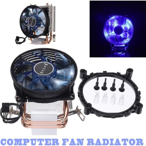 1pc Blue LED CPU Cooler Fan Heatsink Replacement Computer CPU Fan Cooling Holder for Intel LGA1155 /775/AMD AM4/AM3+/AM3/AM2