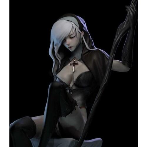100mm 10cm Resin Model Kits Nun Female Figure Unpainted No Color RW-320