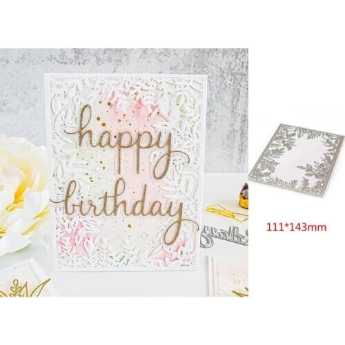 2020 Album Spring Leaves Rectangle Frame Metal Cutting Dies For Scrapbooking Craft Die Cut Card Making Embossing Stencil Photo