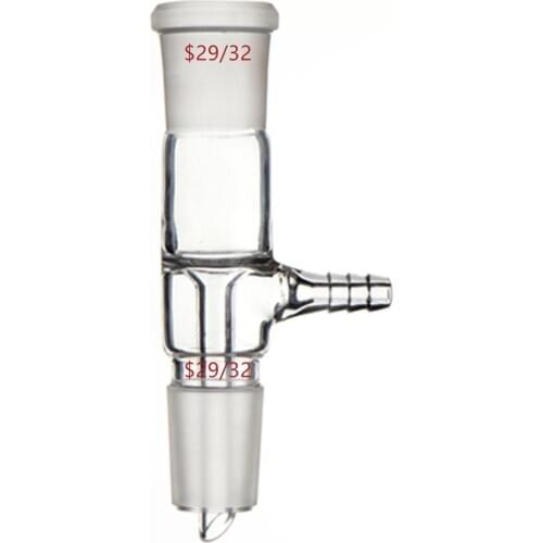 29/32,Glass Straight Vacuum Take-off Adapter B29 Gas Inlet Adapter Lab Glassware