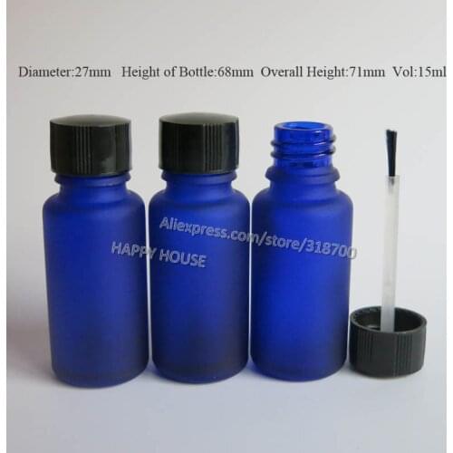 360 x 15ml Frost Empty Nail polish Bottle,15cc Frost Blue Glass Nail Polish Container, Cosmetic Packaging