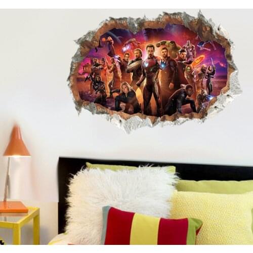 The Avengers 3D Removable Waterproof Wall Stickers For Kids Room Self-adhesive Vinyl Home Decoration Wallpaper DIY Poster Murals