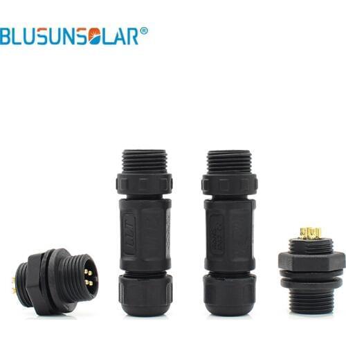 50 pairs/lot male female waterproof cable connector M12 thread lock, butt type LJ0231