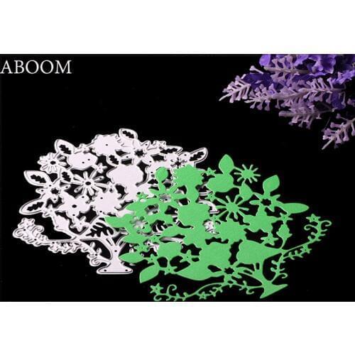 ABOOM Hot Metal Craft Tree And Flower Die Cutting Dies For Scrapbooking DIY Christmas Wedding Halloween Cards Handmade Die Cut