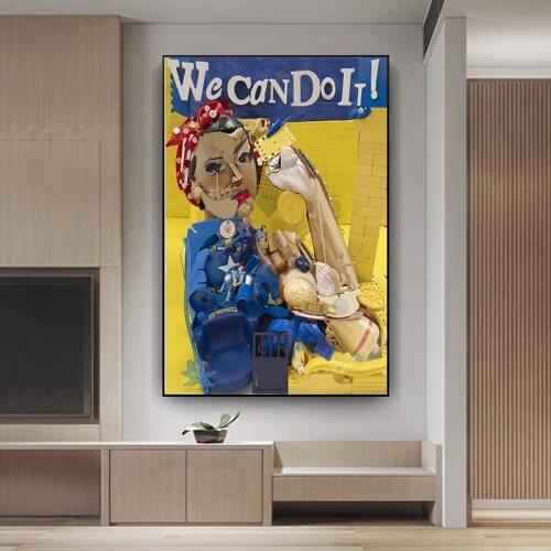 Bernard Pras We Can Do It Abstract Art Canvas Paintings Posters and Prints Portrait Paintings Wall Pictures Home Cuadros