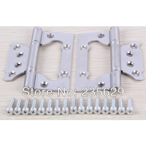 Free Shipping,sub-mother hinge,4inch*3inch*2.5mm Hinges, brushed stainless steel Hinges for timber Door, no noise, long life