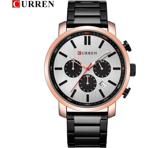 CURREN Luxury Brand Men Military Sport Watches Mens Quartz Clock Stainless Steel Strap Waterproof Date Wristwatch Reloj Hombre