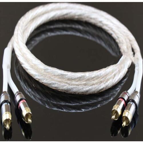 Colleimage Hi-End Liton 6N Silver plated RCA Cable ,High-performance Premium,Hi-Fi Audio 2rca to 2rca,Interconnect Cable