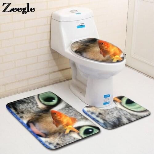 Home Decoration Bath Mat Bathroom Carpet Rug Absorbent Toilet Mat Memory Foam U-Shaped Toilet Rug and Anti-slip Floor Carpet Set