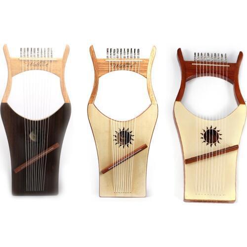 Spruce Solid Wood harp 10-string Lyre string instrument Greek niche instrument Mahogany wood lyre portable Lyric play instrument