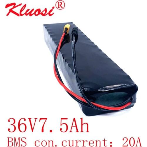 KLUOSI 36V 7.5Ah 10S3P 8Ah 36V Battery 42V Lithium Battery Pack with 20A BMS for Xiaomi Mijia M365 Pro Ebike Bicycle Scooter