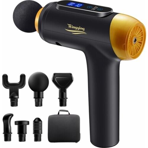 LCD Display Massage Gun Electric Muscle Massager Fascia Gun For Body Relaxation Fitness Massager With Portable Bag